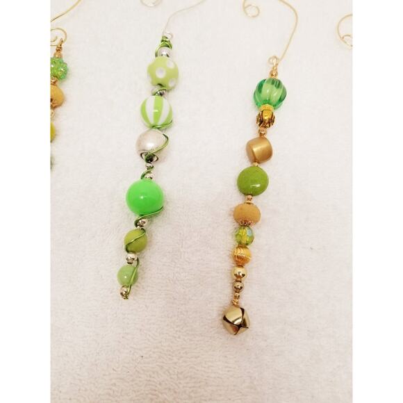 Lime green and gold Christmas icicle ornaments c19* - Picture 3 of 9
